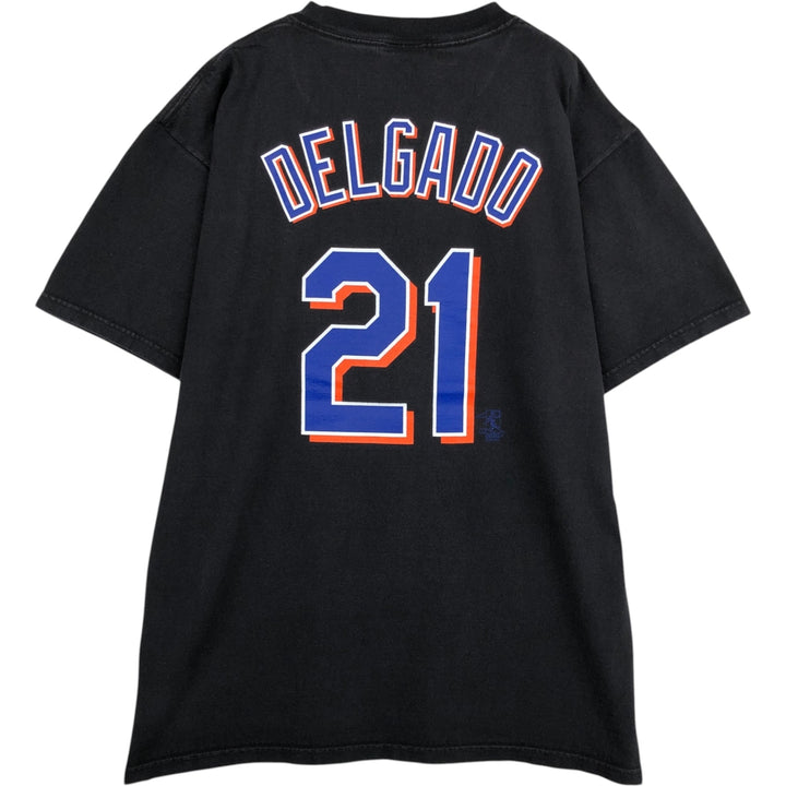 MAJESTIC MLB NEW YORK METS Sports Print T-Shirt (Men's Size L) cotton black type Vintage Second Hand