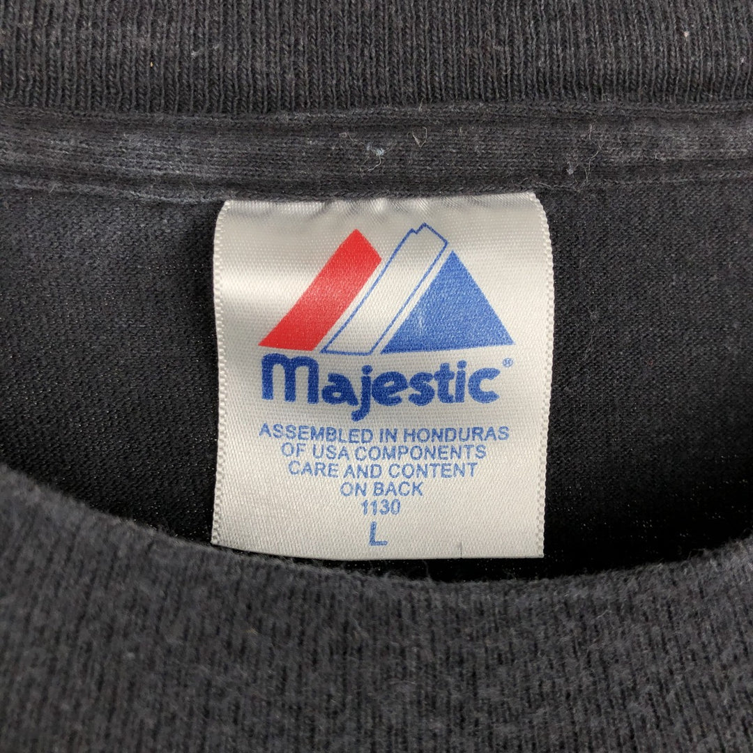 MAJESTIC MLB NEW YORK METS Sports Print T-Shirt (Men's Size L) cotton black type Vintage Second Hand