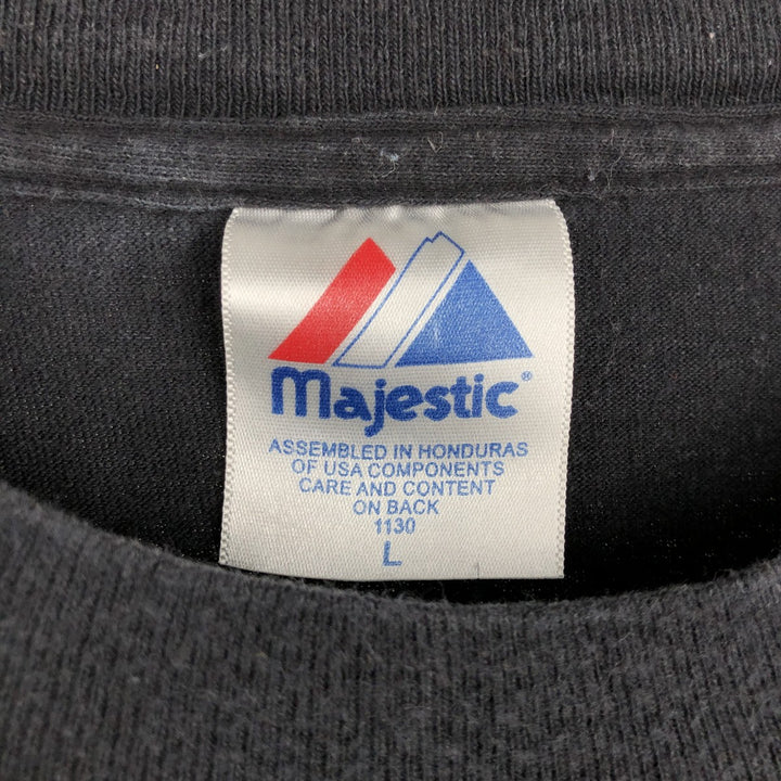 MAJESTIC MLB NEW YORK METS Sports Print T-Shirt (Men's Size L) cotton black type Vintage Second Hand