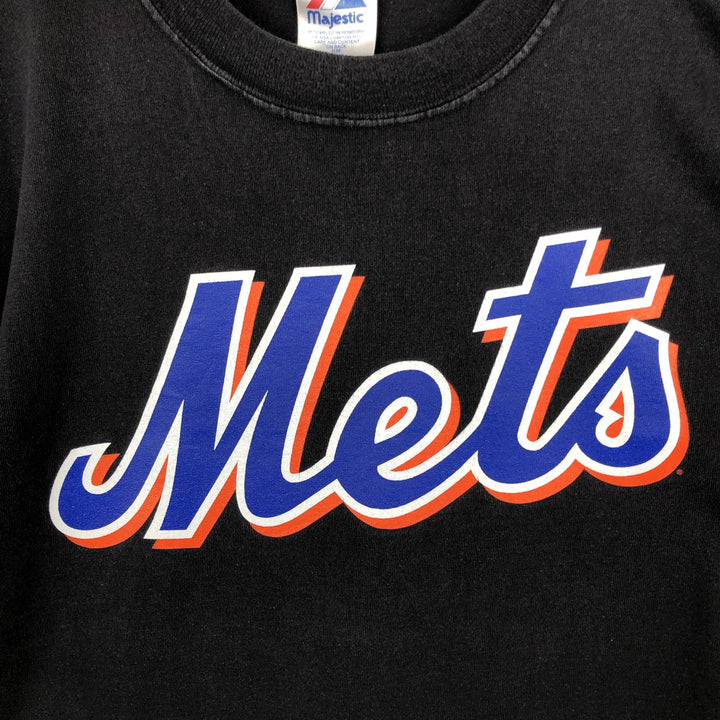 MAJESTIC MLB NEW YORK METS Sports Print T-Shirt (Men's Size L) cotton black type Vintage Second Hand