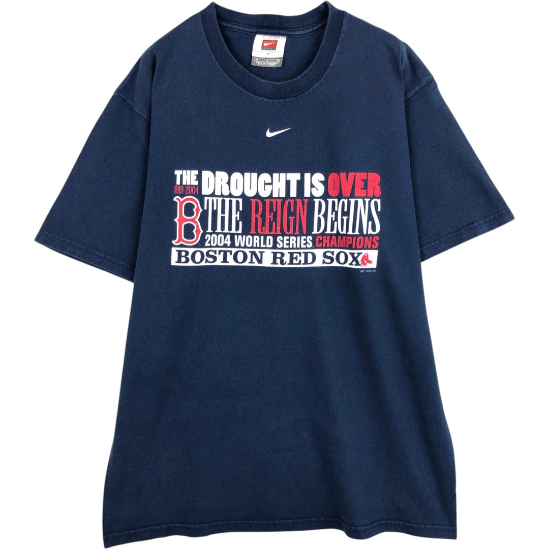 2000'S Nike Team World Series Champions 2004 Sports Print T-Shirt, Men's Size M (approx.) cotton navy blue type Vintage Second Hand