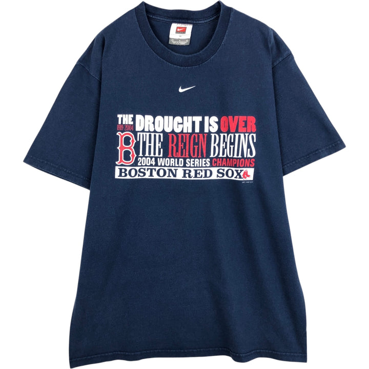 2000'S Nike Team World Series Champions 2004 Sports Print T-Shirt, Men's Size M (approx.) cotton navy blue type Vintage Second Hand