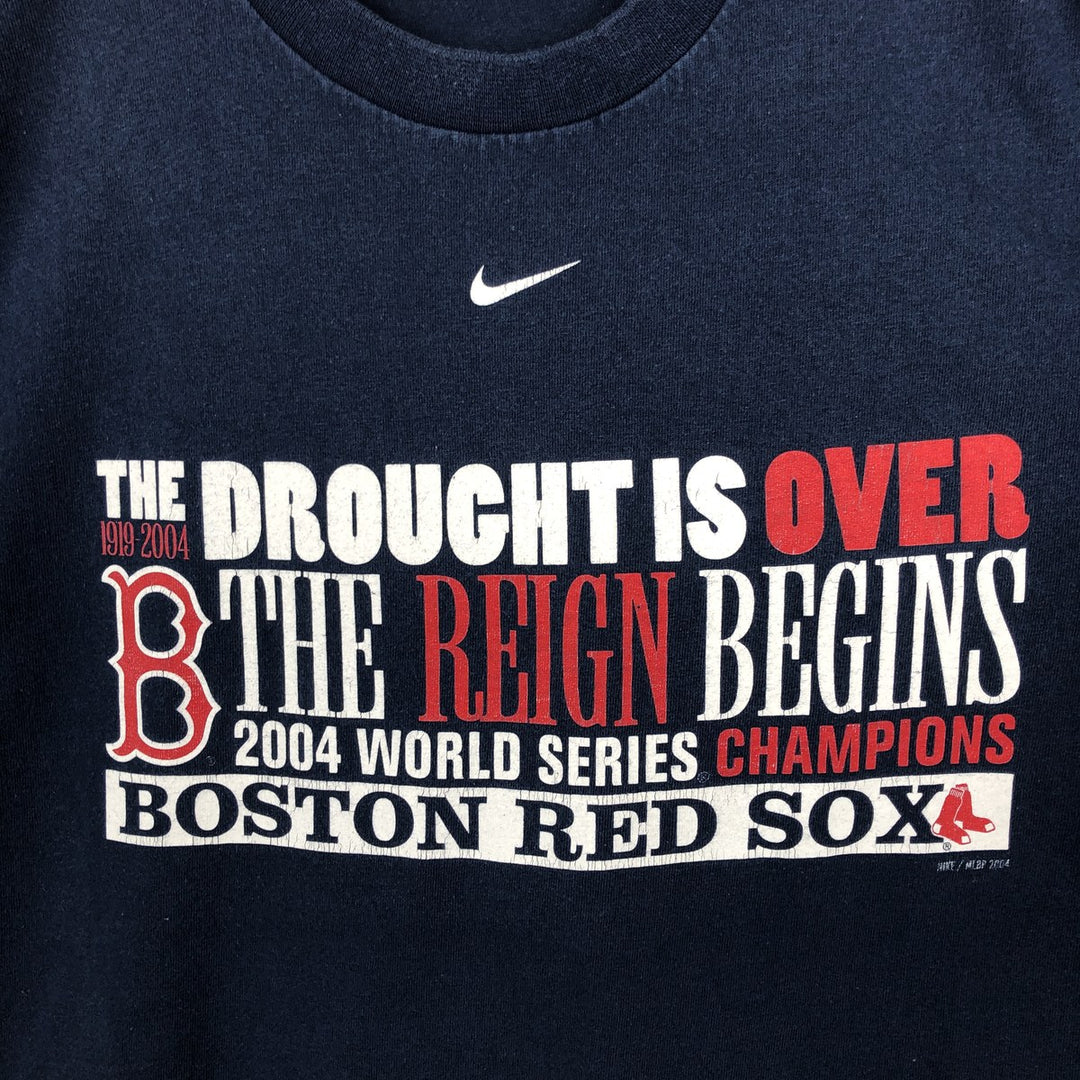 2000'S Nike Team World Series Champions 2004 Sports Print T-Shirt, Men's Size M (approx.) cotton navy blue type Vintage Second Hand