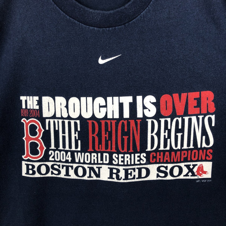 2000'S Nike Team World Series Champions 2004 Sports Print T-Shirt, Men's Size M (approx.) cotton navy blue type Vintage Second Hand