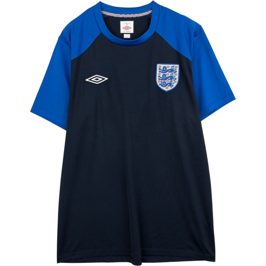 Umbro England national football team game shirt, made in the UK, men's size L equivalent. polyester blue type Vintage Second Hand
