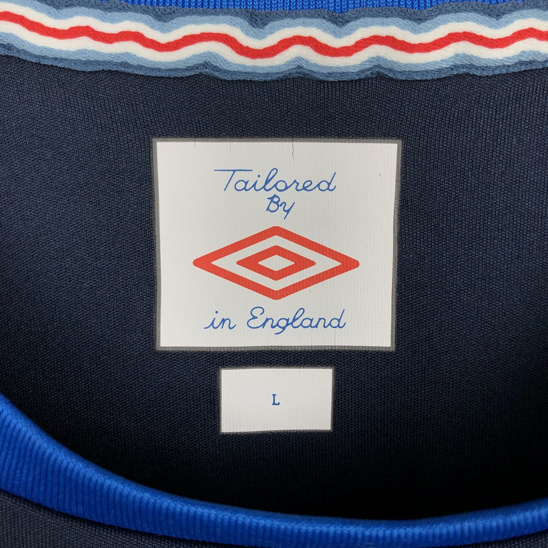 Umbro England national football team game shirt, made in the UK, men's size L equivalent. polyester blue type Vintage Second Hand