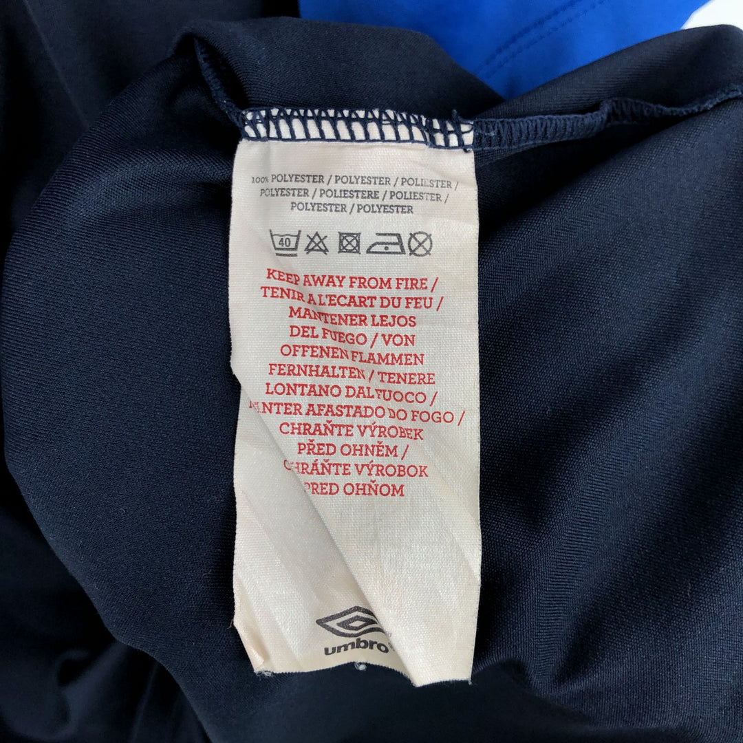 Umbro England national football team game shirt, made in the UK, men's size L equivalent. polyester blue type Vintage Second Hand