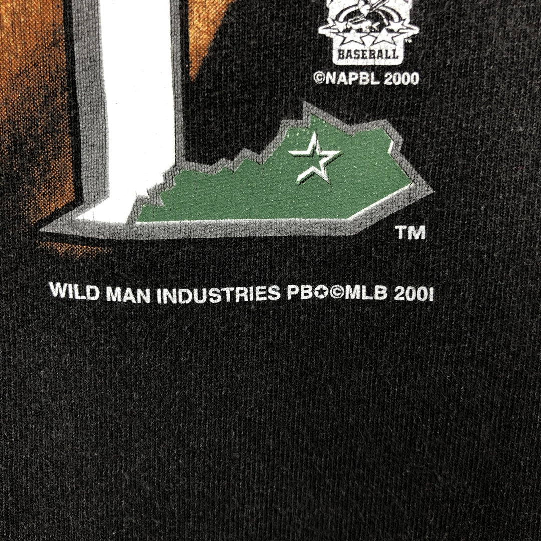 2000'S Hanes sports print T-shirt, men's size L (approx.) cotton black type Vintage Second Hand