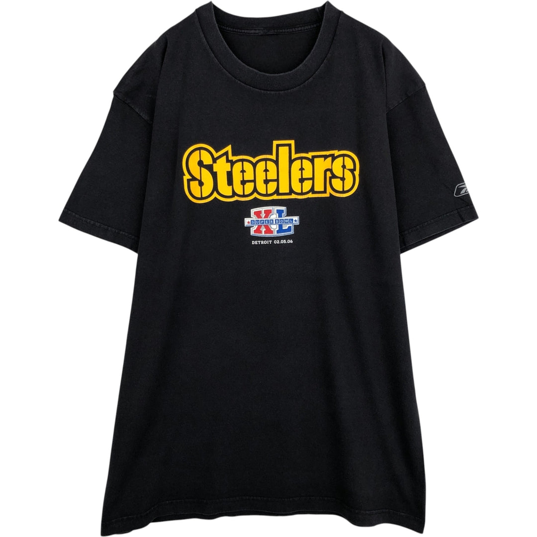 2000'S NFL Pittsburgh Steelers sports print T-shirt, men's size XXL. unclear black type Vintage Second Hand
