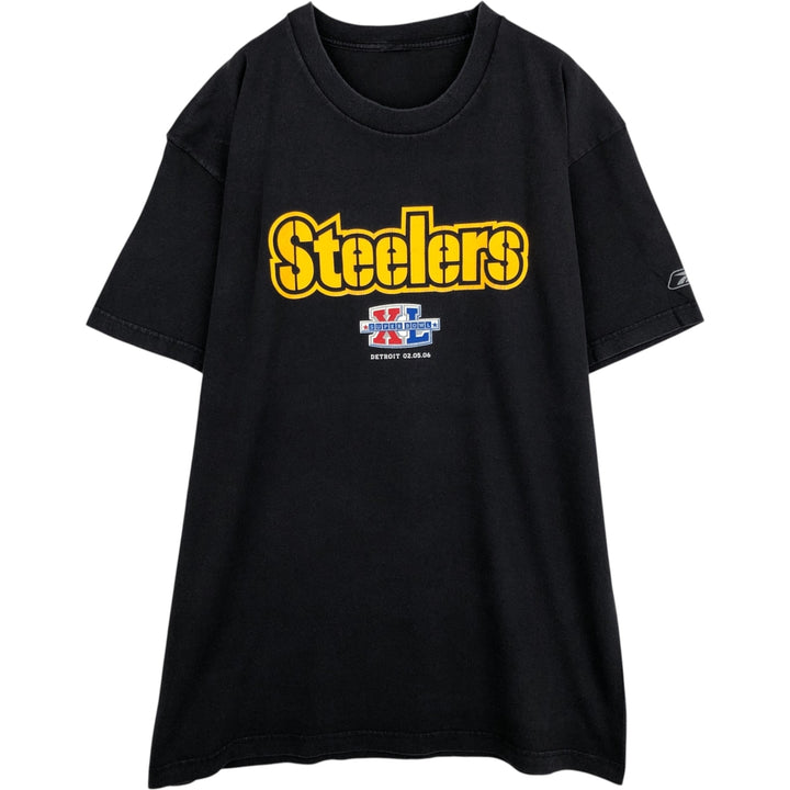 2000'S NFL Pittsburgh Steelers sports print T-shirt, men's size XXL. unclear black type Vintage Second Hand