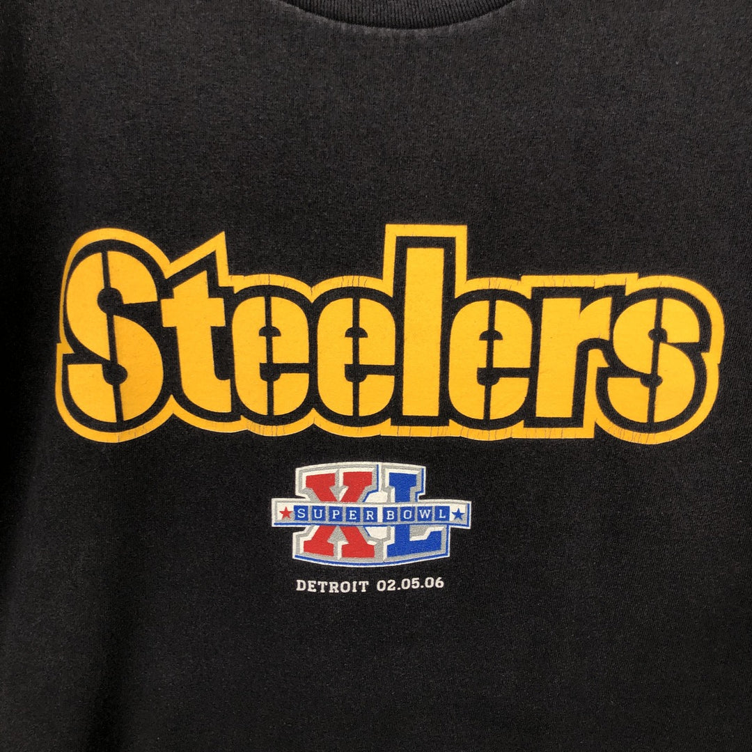 2000'S NFL Pittsburgh Steelers sports print T-shirt, men's size XXL. unclear black type Vintage Second Hand
