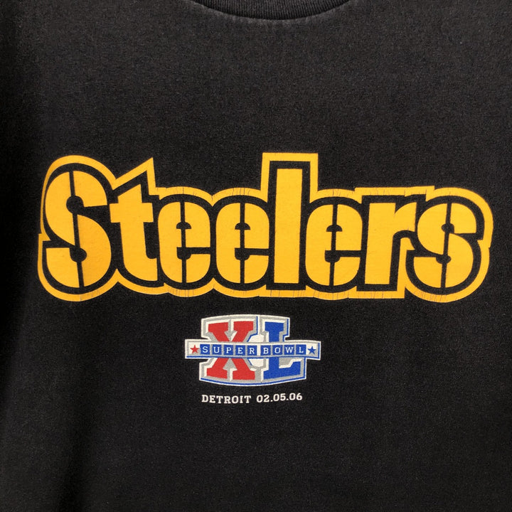 2000'S NFL Pittsburgh Steelers sports print T-shirt, men's size XXL. unclear black type Vintage Second Hand
