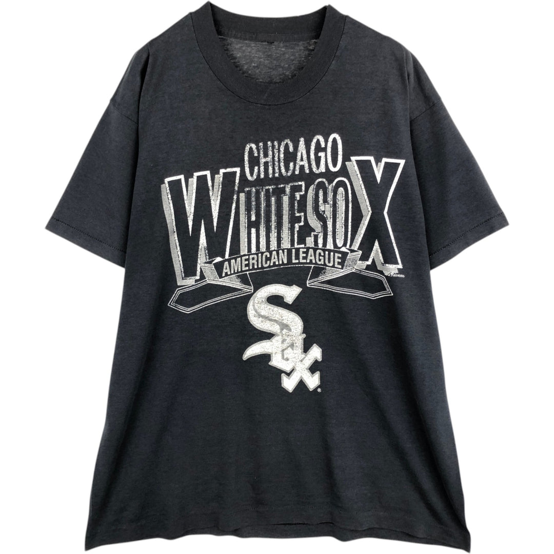 90'S MLB Chicago White Sox sports print t-shirt, men's size L equivalent, vintage. unclear black type Vintage Second Hand