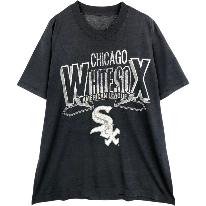 90'S MLB Chicago White Sox sports print t-shirt, men's size L equivalent, vintage. unclear black type Vintage Second Hand