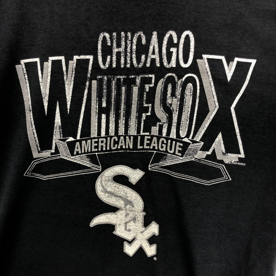 90'S MLB Chicago White Sox sports print t-shirt, men's size L equivalent, vintage. unclear black type Vintage Second Hand