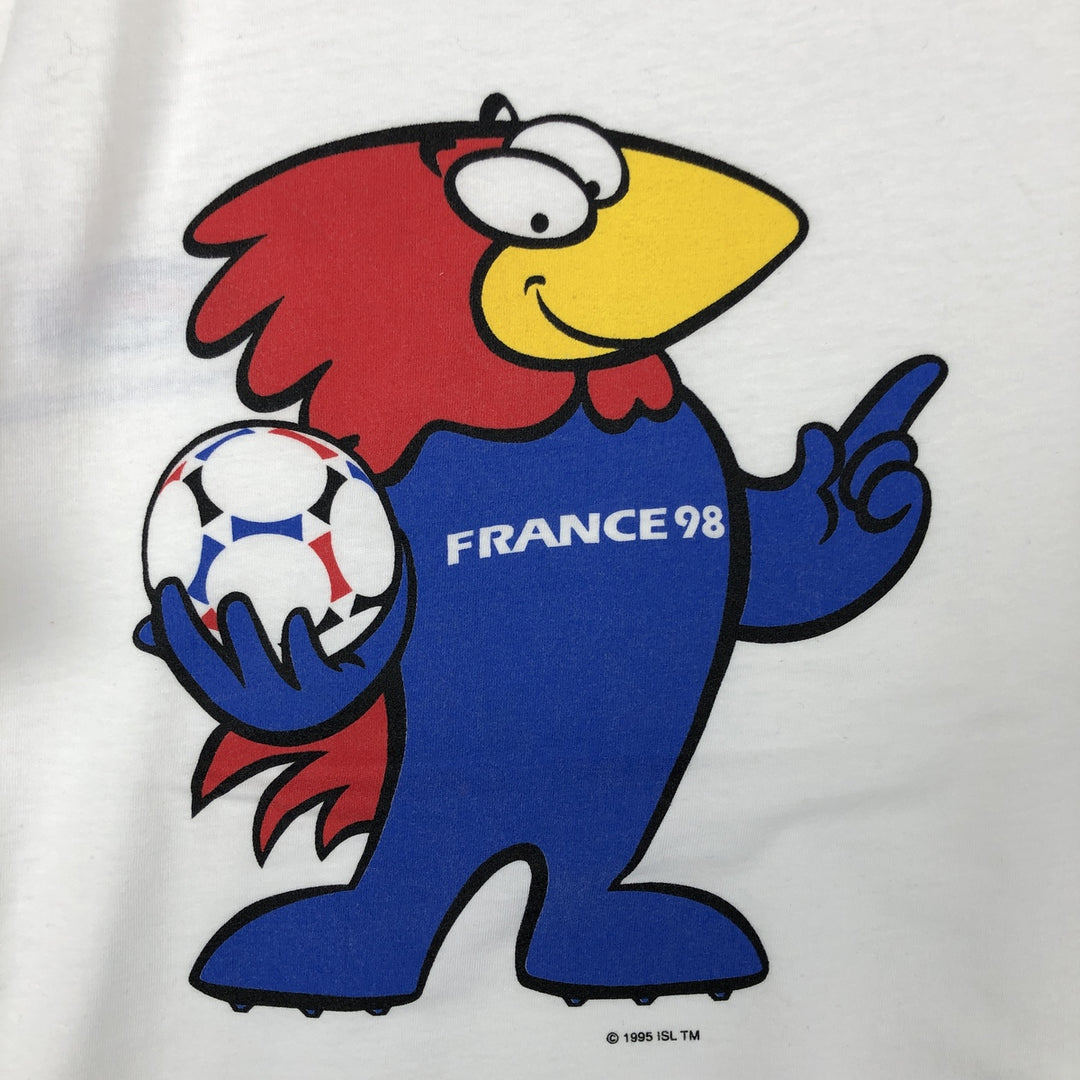 1990'S MARS FIFA World Cup France Sports Print T-Shirt, Men's Size M (Equivalent), Vintage cotton white type Vintage Second Hand