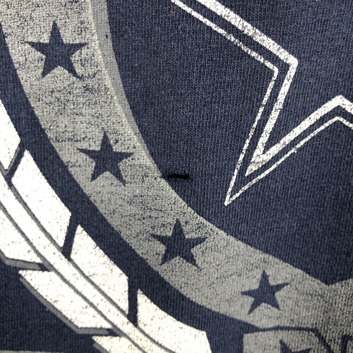 NFL Dallas Cowboys sports print T-shirt, Made in USA, Men's size L (approx.) cotton navy blue type Vintage Second Hand