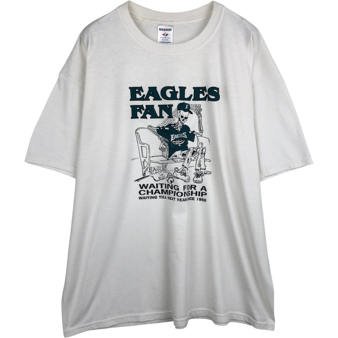 ~2000'S JERSEYS NFL PHILADELPHIA EAGLES Sports Print T-Shirt, Men's XL (approx.) cotton white type Vintage Second Hand