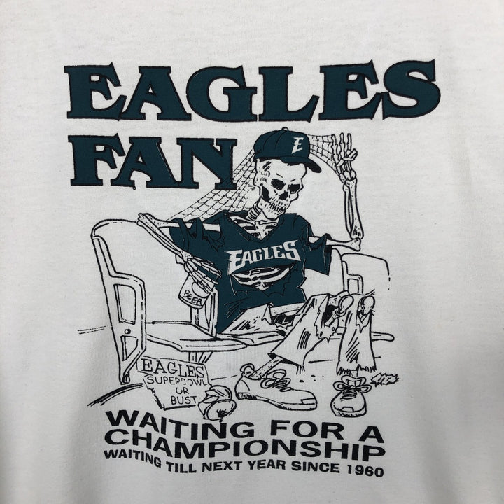~2000'S JERSEYS NFL PHILADELPHIA EAGLES Sports Print T-Shirt, Men's XL (approx.) cotton white type Vintage Second Hand