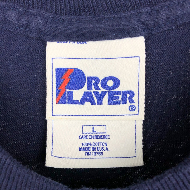90'S PRO LAYER MLB ATLANTA BRAVES Sports Print T-Shirt, Made in USA, Men's Size L (Equivalent), Vintage cotton navy blue type Vintage Second Hand