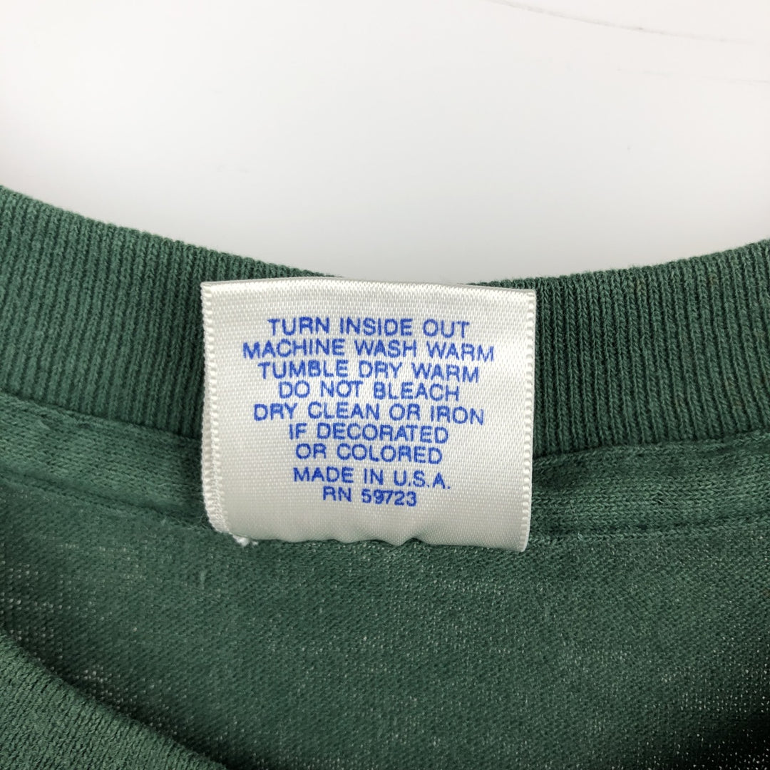 80'S Trench NFL Green Bay Packers sports print T-shirt, Made in USA, Men's size L equivalent, Vintage cotton green type Vintage Second Hand