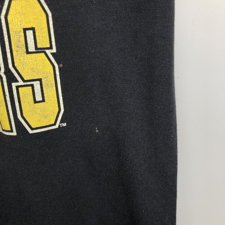 Screen Stars NFL Pittsburgh Steelers Sports Print T-Shirt, Made in USA, Men's Size L (approx.) cotton black type Vintage Second Hand