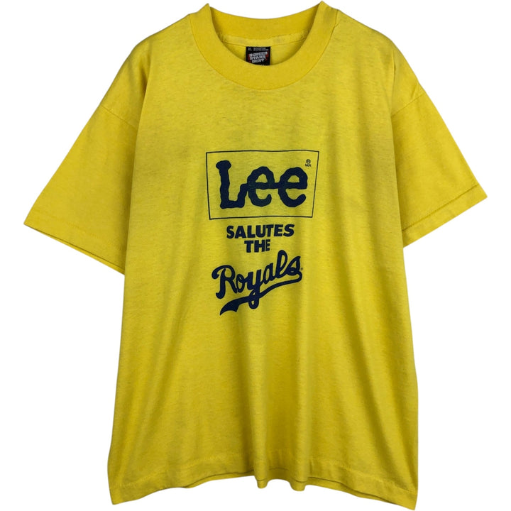 90'S Screen Stars Lee Sports Print T-Shirt, Made in USA, Men's XL equivalent, Vintage cotton yellow type Vintage Second Hand