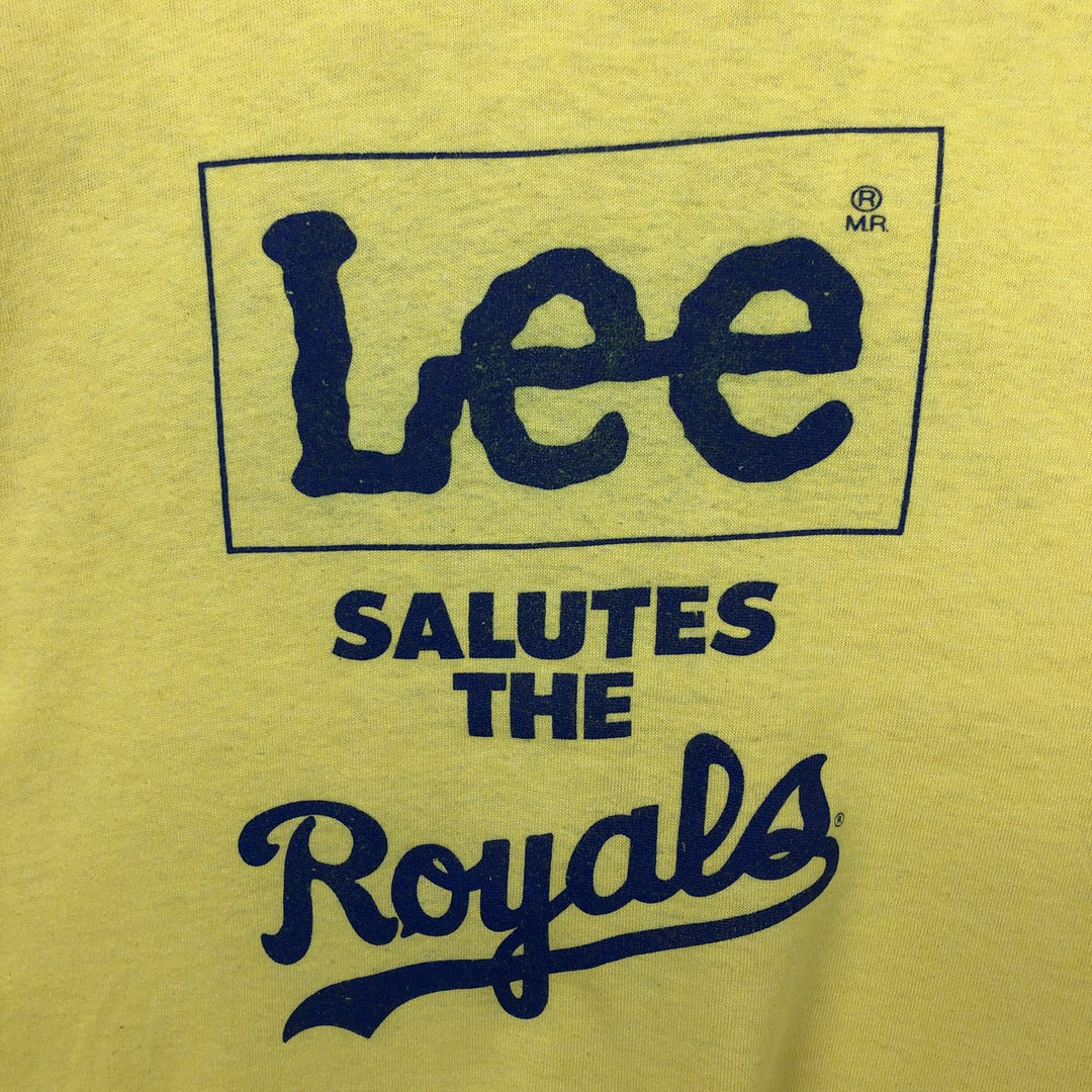 90'S Screen Stars Lee Sports Print T-Shirt, Made in USA, Men's XL equivalent, Vintage cotton yellow type Vintage Second Hand