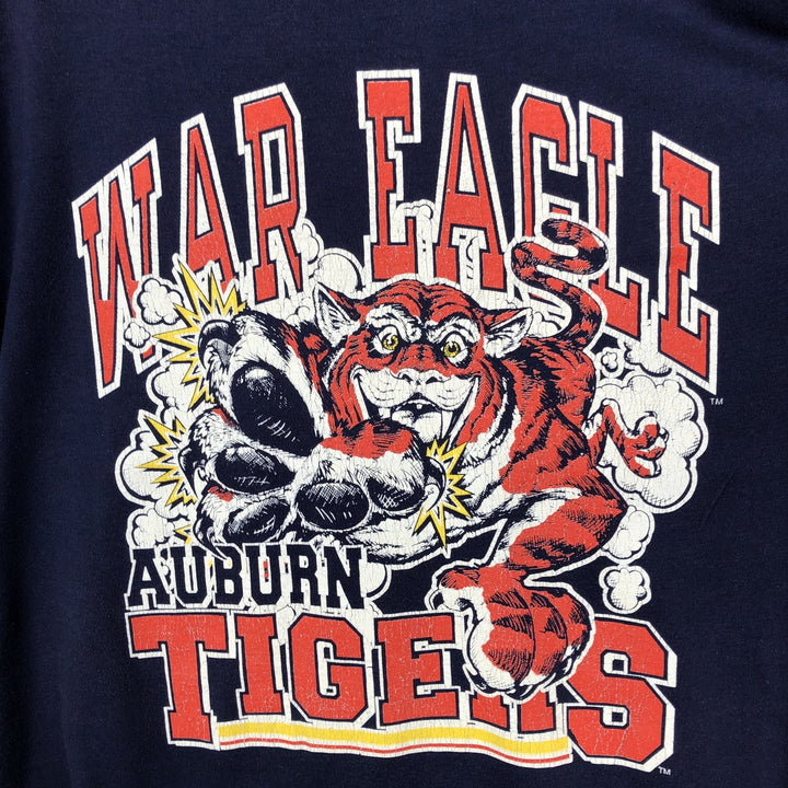 90'S Jerzees sports print t-shirt, made in USA, men's size M equivalent, vintage. cotton navy blue type Vintage Second Hand