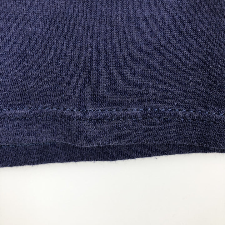 90'S Jerzees sports print t-shirt, made in USA, men's size M equivalent, vintage. cotton navy blue type Vintage Second Hand