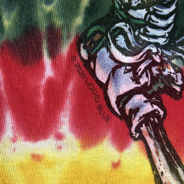 LITHUANIA BASKETBALL Tie-dye Pattern Sports Print T-shirt (Men's Size L) cotton yellow type Vintage Second Hand