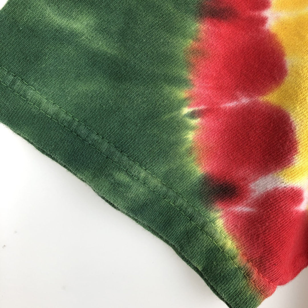 LITHUANIA BASKETBALL Tie-dye Pattern Sports Print T-shirt (Men's Size L) cotton yellow type Vintage Second Hand