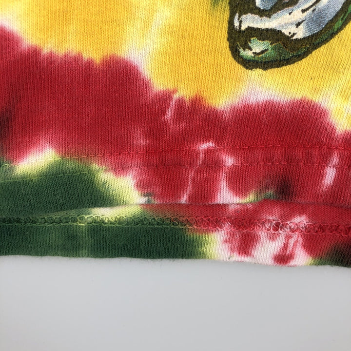 LITHUANIA BASKETBALL Tie-dye Pattern Sports Print T-shirt (Men's Size L) cotton yellow type Vintage Second Hand