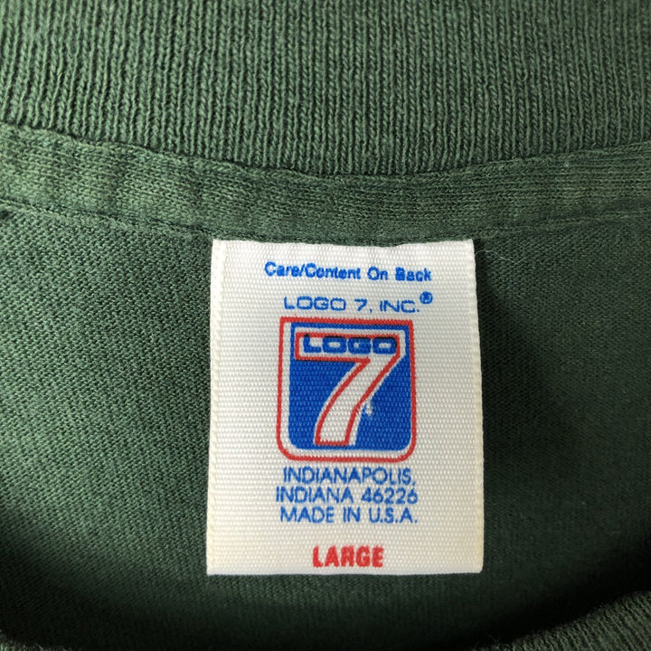 90'S Logo Seven NFL Green Bay Packers Sports Print T-Shirt, Made in USA, Men's Size L (Equivalent), Vintage cotton Green type dark green Vintage Second Hand