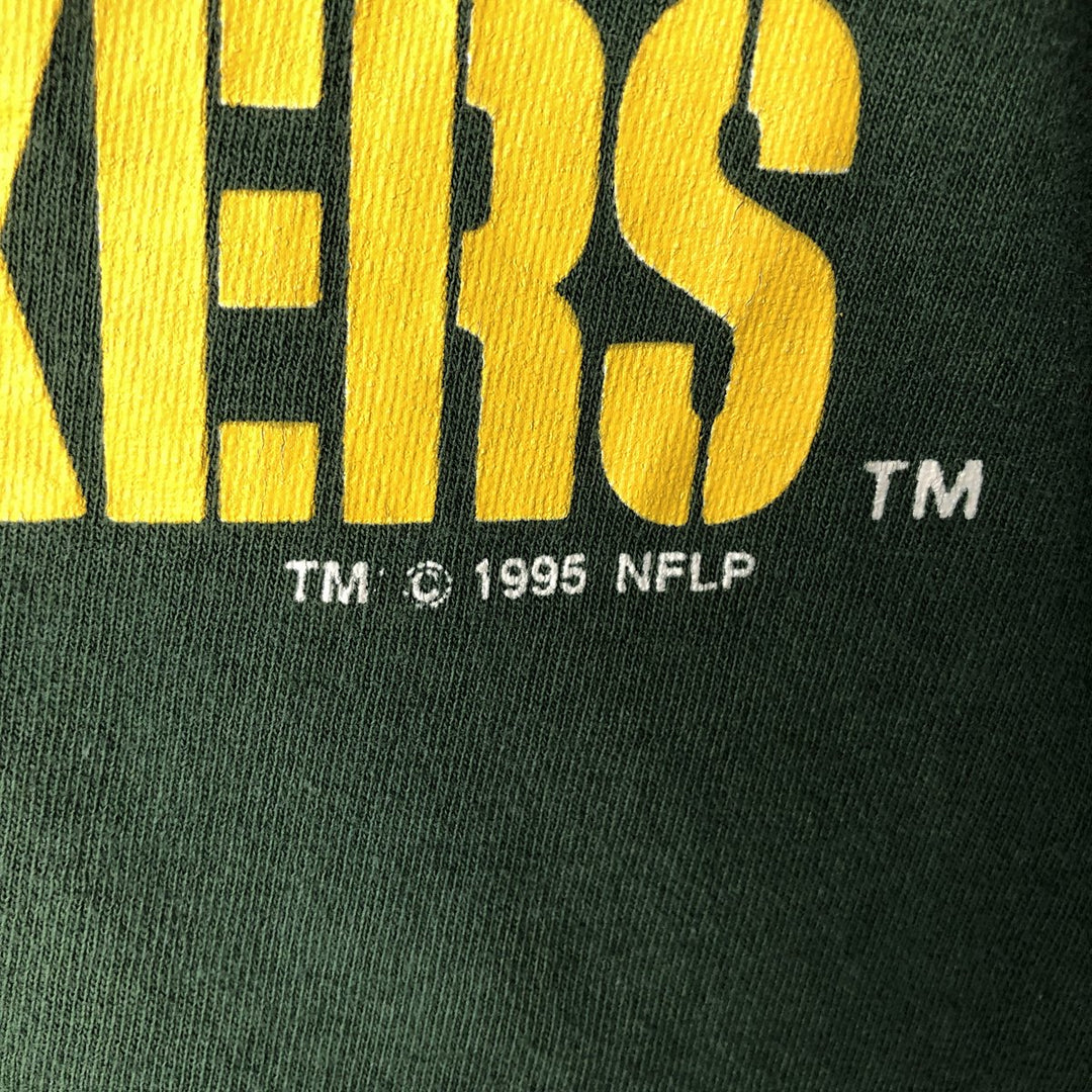 90'S Logo Seven NFL Green Bay Packers Sports Print T-Shirt, Made in USA, Men's Size L (Equivalent), Vintage cotton Green type dark green Vintage Second Hand