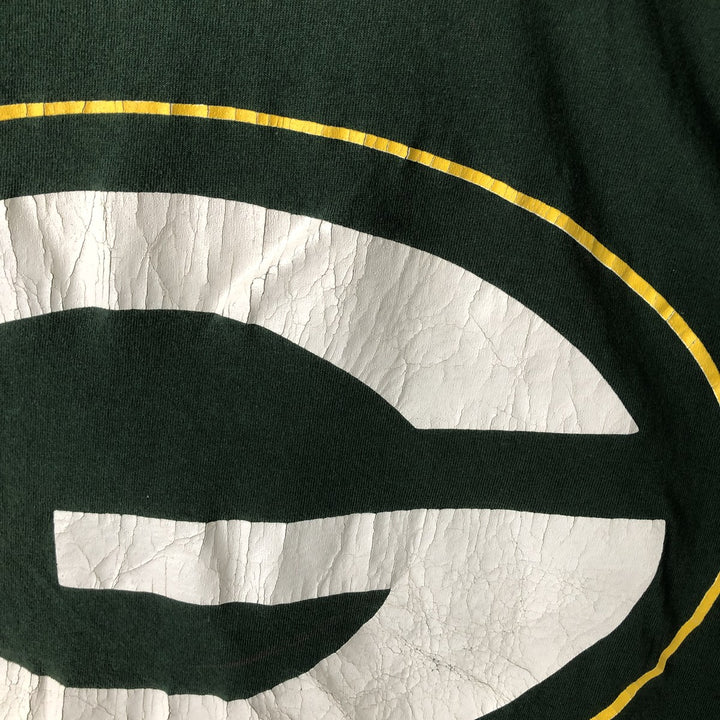 90'S Logo Seven NFL Green Bay Packers Sports Print T-Shirt, Made in USA, Men's Size L (Equivalent), Vintage cotton Green type dark green Vintage Second Hand