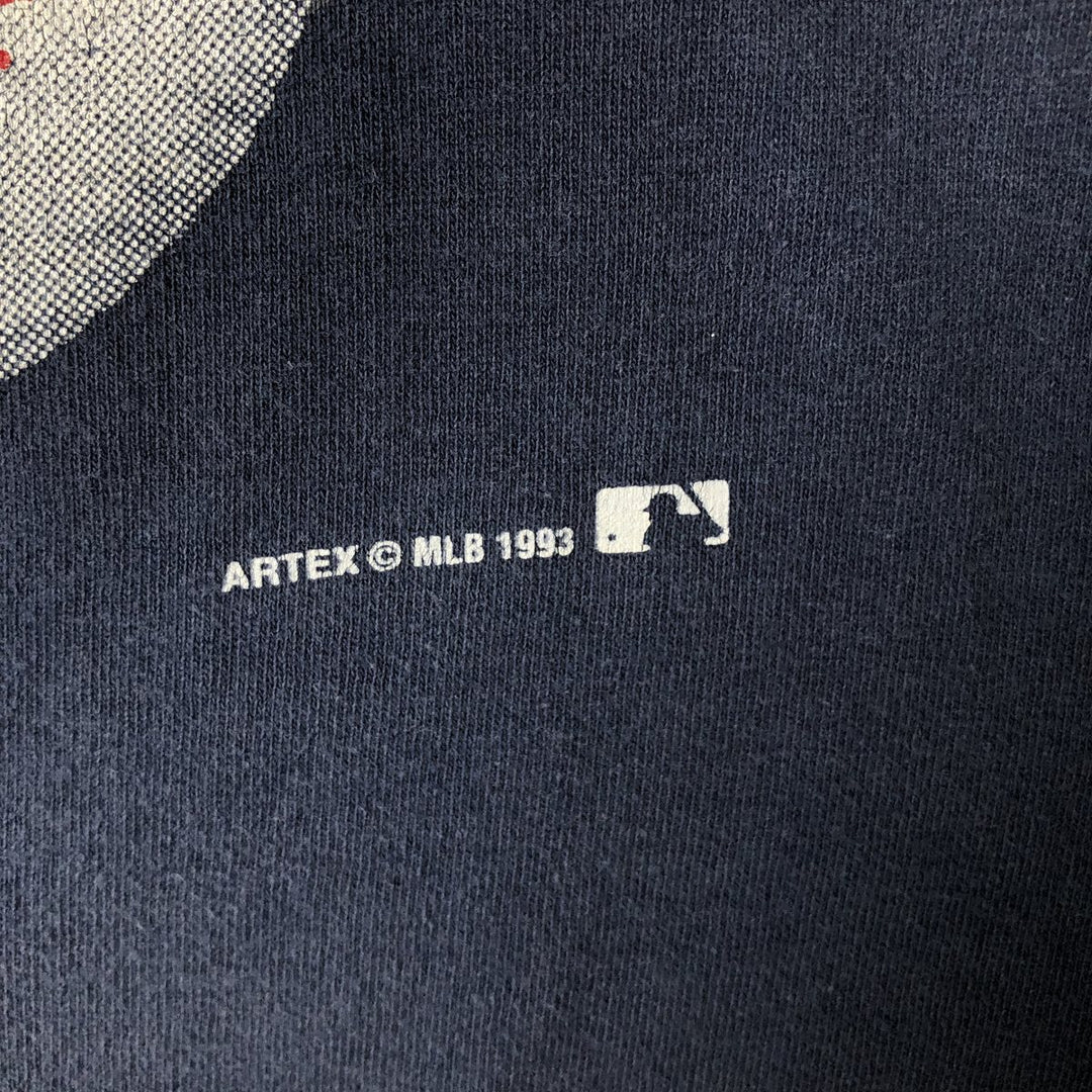 90'S ARTEX MLB BOSTON RED SOX Sports Print T-Shirt, Made in USA, Men's Size L (approx.), Vintage cotton navy blue type Vintage Second Hand