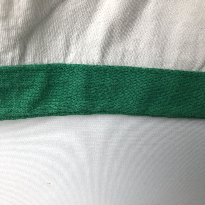 90'S LOGO7 NHL Los Angeles Kings V-neck sports print T-shirt, Made in USA, Men's size L equivalent, Vintage cotton white type Vintage Second Hand