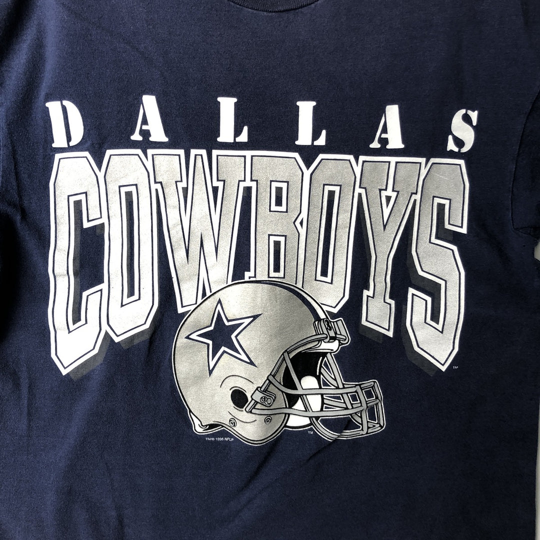 90'S ChampKnit NFL Dallas Cowboys Sports Print T-Shirt, Made in USA, Men's Size M (Equivalent), Vintage cotton navy blue type Vintage Second Hand