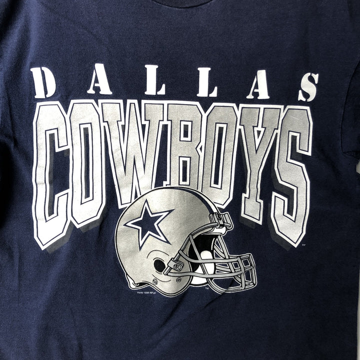 90'S ChampKnit NFL Dallas Cowboys Sports Print T-Shirt, Made in USA, Men's Size M (Equivalent), Vintage cotton navy blue type Vintage Second Hand