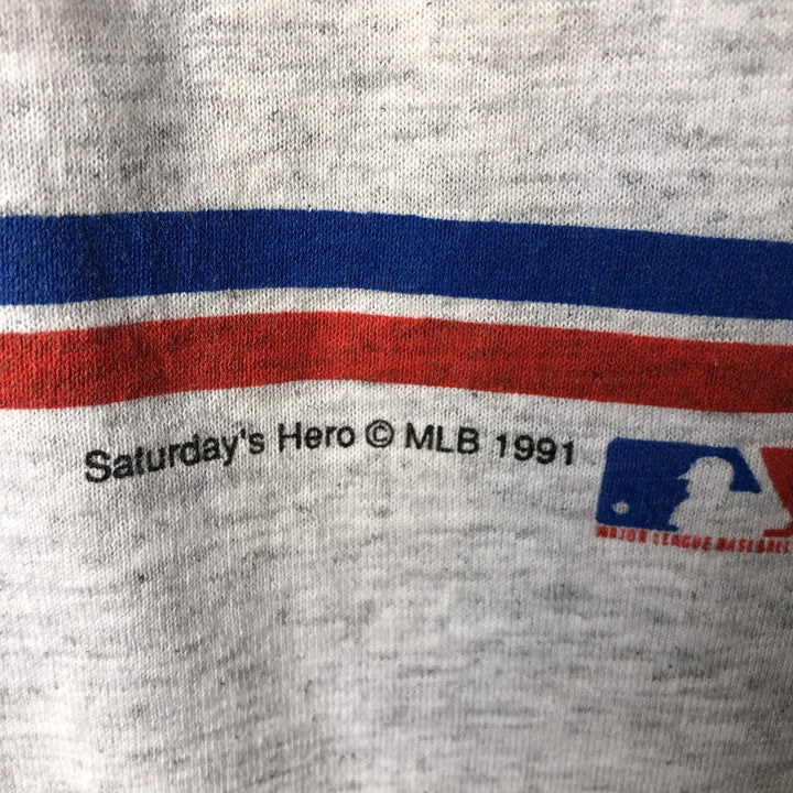 90'S Saturday's Hero MLB Chicago Cubs Sports Print T-Shirt, Made in USA, Men's XL equivalent, Vintage cotton gray type Vintage Second Hand