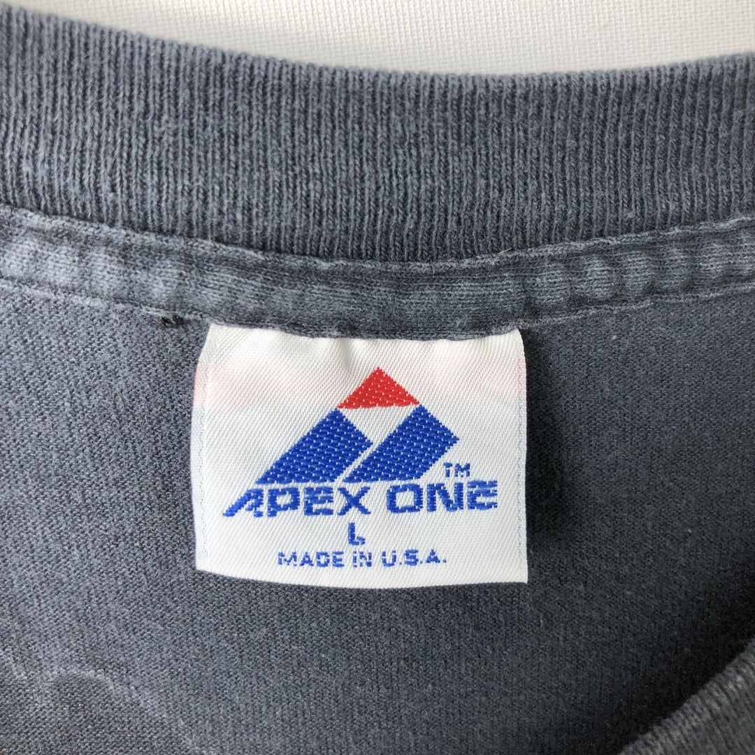 90'S APEX ONE NFL Green Bay Packers sports print T-shirt, Made in USA, Men's size L equivalent, Vintage cotton Charcoal Vintage Second Hand