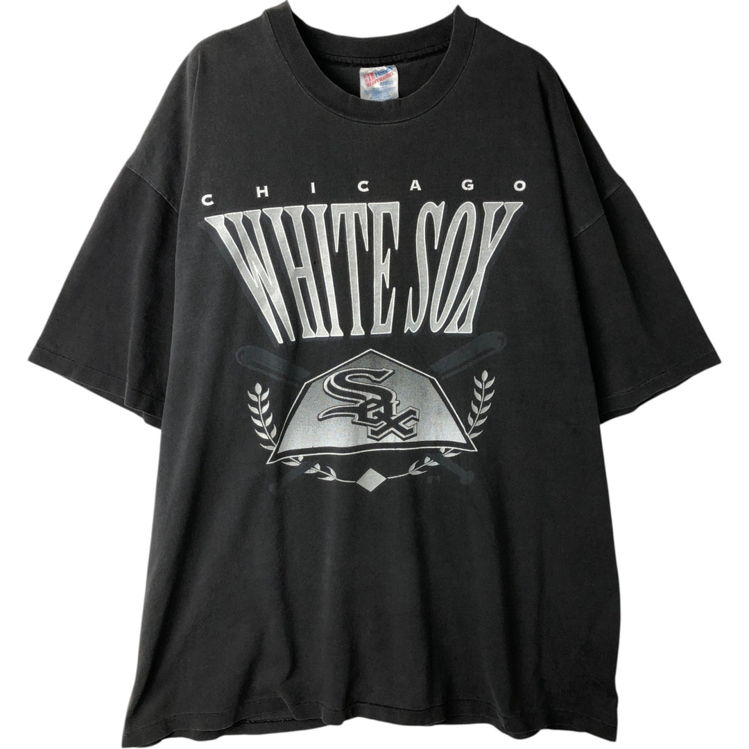 90s-00'S Hanes Heavyweight MLB Chicago White Sox Sports Print T-Shirt, Men's XXL equivalent, Vintage cotton Charcoal Vintage Second Hand