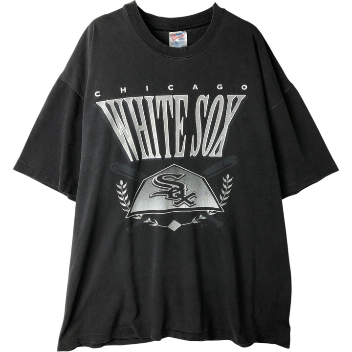 90s-00'S Hanes Heavyweight MLB Chicago White Sox Sports Print T-Shirt, Men's XXL equivalent, Vintage cotton Charcoal Vintage Second Hand