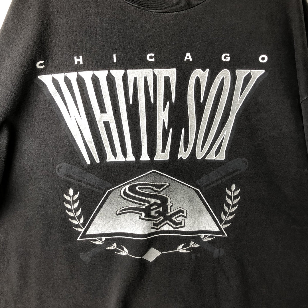 90s-00'S Hanes Heavyweight MLB Chicago White Sox Sports Print T-Shirt, Men's XXL equivalent, Vintage cotton Charcoal Vintage Second Hand