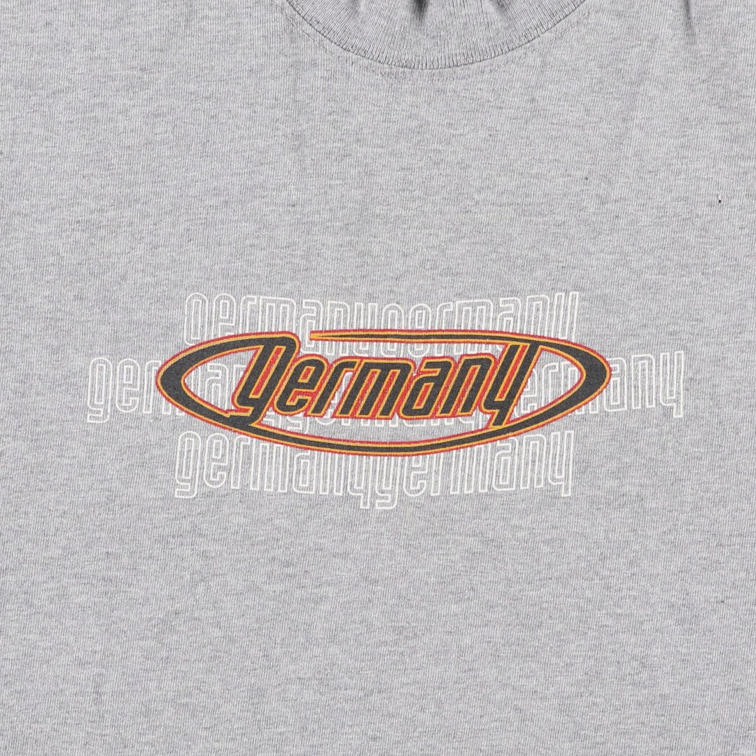 90'S Bulletin Athletic FIFA World Cup France 1998 Germany National Team Sports Print T-Shirt, Made in Canada, Men's Size L (approx.) cotton gray type Vintage Second Hand