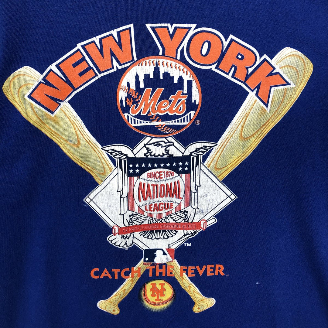 The Game MLB NEW YORK METS Sports Print T-Shirt, Men's Size L (Equivalent), Vintage cotton blue type Vintage Second Hand