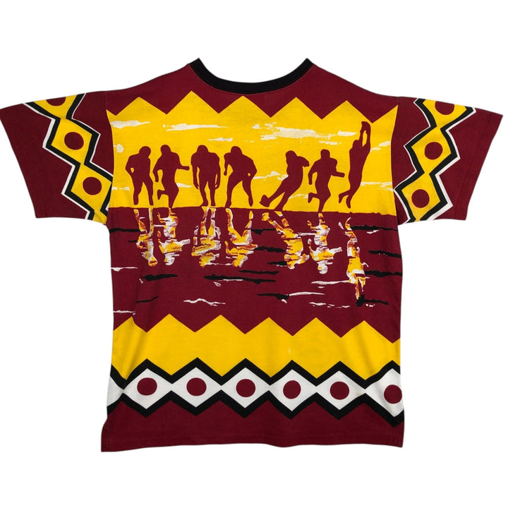 MENDEZ NFL Washington Redskins All-Over Print Sports Print T-Shirt, Made in USA, Men's XL Equivalent cotton red type Vintage Second Hand