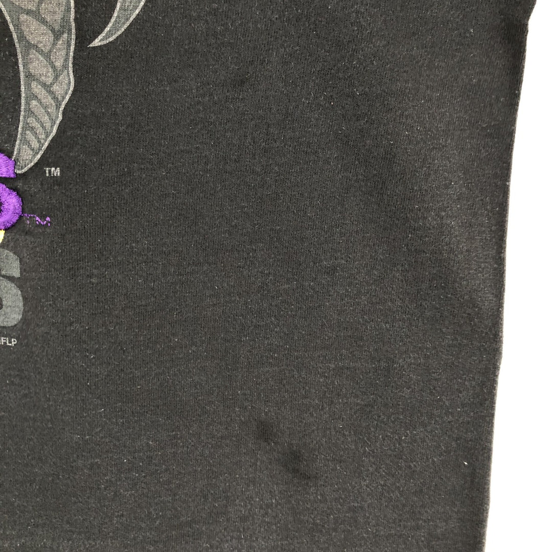 90'S Fruit of the Loom NFL Minnesota Vikings Sports Print T-Shirt, Made in USA, Men's Size L (approx.), Vintage cotton black type Vintage Second Hand
