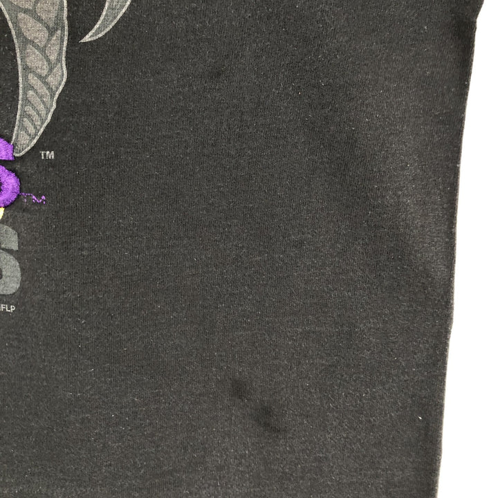 90'S Fruit of the Loom NFL Minnesota Vikings Sports Print T-Shirt, Made in USA, Men's Size L (approx.), Vintage cotton black type Vintage Second Hand